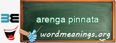 WordMeaning blackboard for arenga pinnata